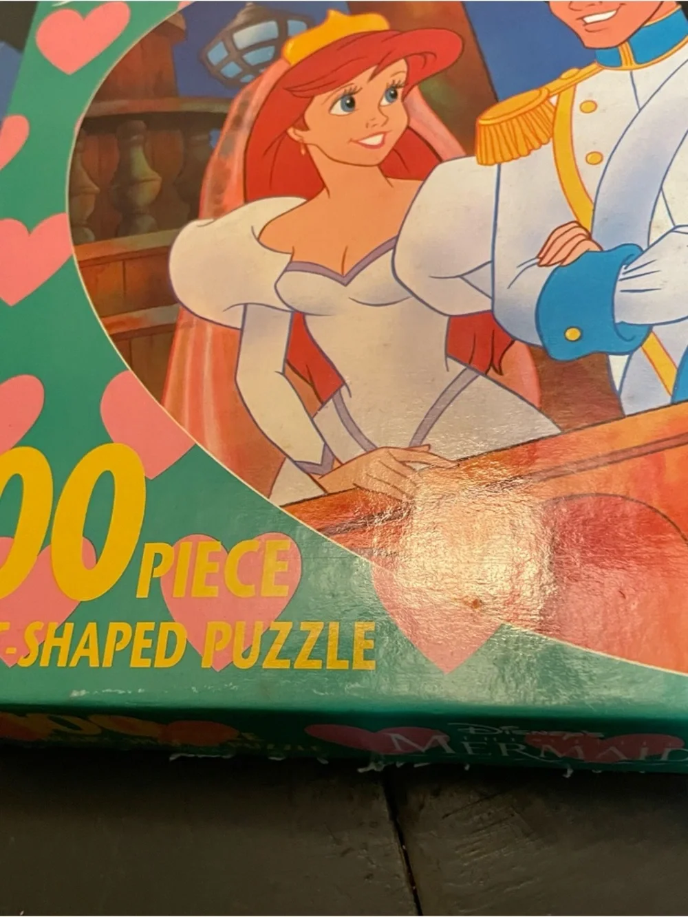 Disney The Little Mermaid Heart-Shaped Puzzle Rare Aerial Eric 100 pieces VTG